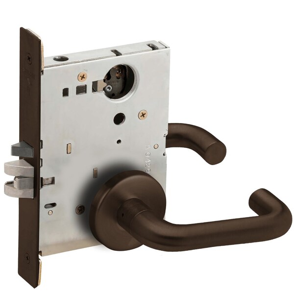 Schlage Grade 1 Entrance Office Mortise Lock, Less Cylinder, 03 Lever, B Rose, Dark Oxidized Satin Bronze Oi L9050L 03B 613 - main